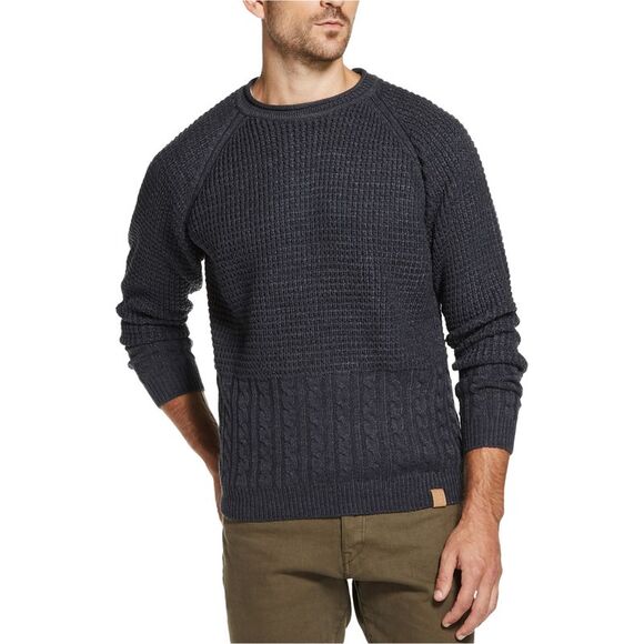 Weatherproof Mens Mixed Stitch Knit Sweater, Blue, NWT - Picture 1 of 1